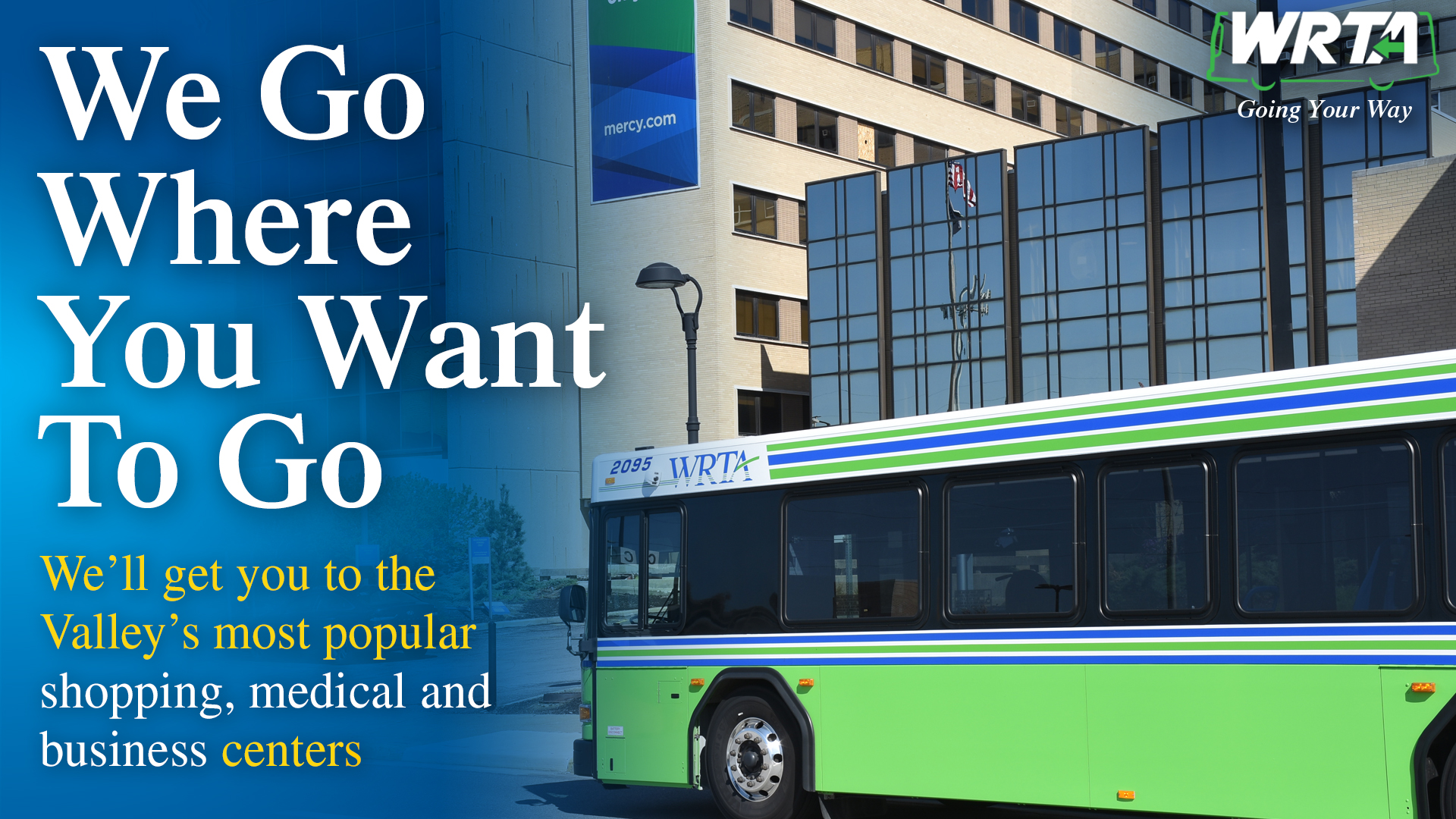 WRTA service hours, destinations, annual ridership, and fare information